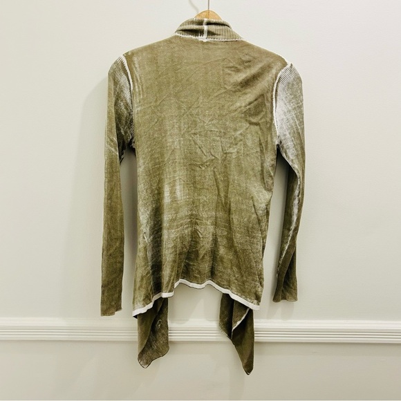 Anthropologie Moth Waterfall Cardigan Small Green tie dye sweater - Picture 2 of 10